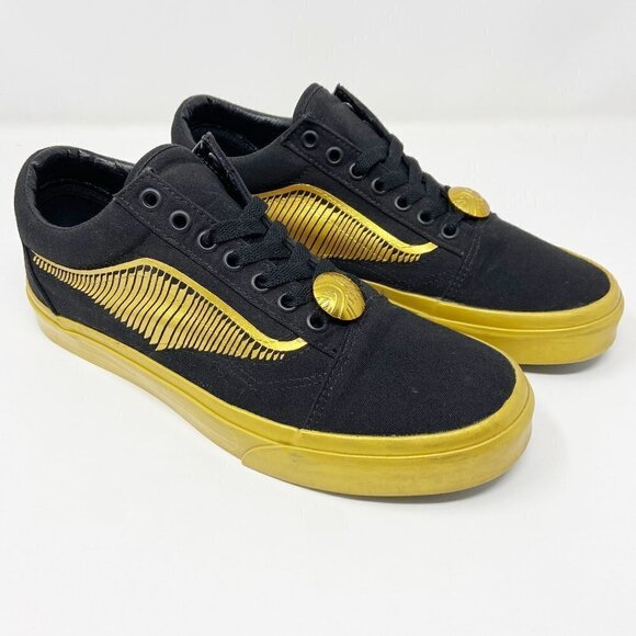 Vans Off The Wall X Harry Potter Old Skool Shoes - Golden Snitch/Black  Unisex - Picture 1 of 14